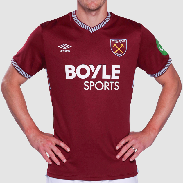 2025-26 West Ham United Home Soccer Jersey Shirt